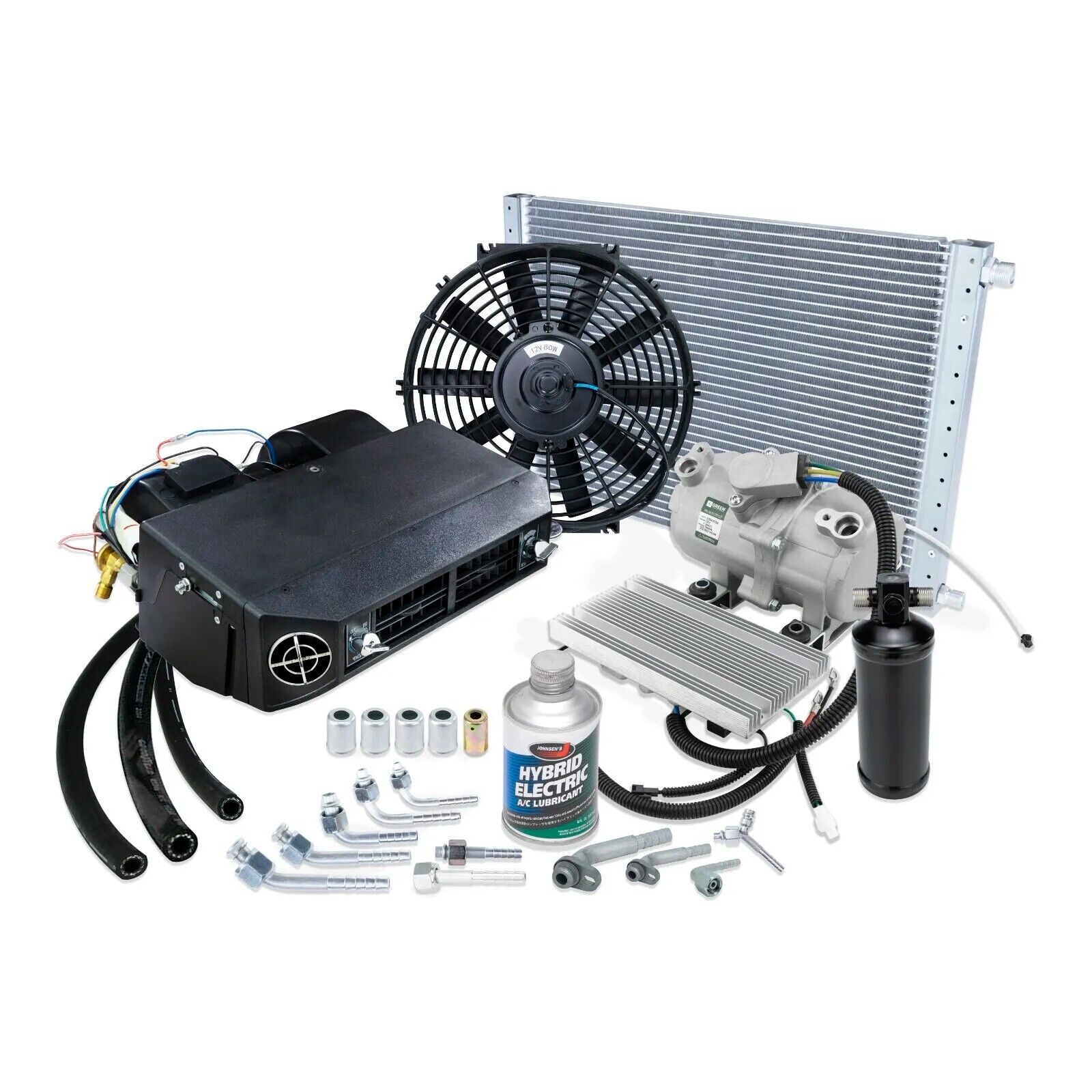 NEW A/C UNIVERSAL KIT HEAT AND COOL UNDERDASH W/ ELECTRIC COMPRESSOR 12V