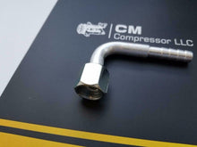 Cargar imagen en el visor de la galería, AC A/C Fittings,Barbed Push On,Female Oring #8 X 90 Degree #4 Nut,#8 Hose