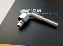 Cargar imagen en el visor de la galería, AC A/C Fittings,Barbed Push On,Female Oring #8 X 90 Degree #4 Nut,#8 Hose
