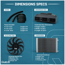 Load image into Gallery viewer, 12V Universal A/C Kit ULTIMATE PERFORMANCE Electric Compressor + Underdash 3 Vents