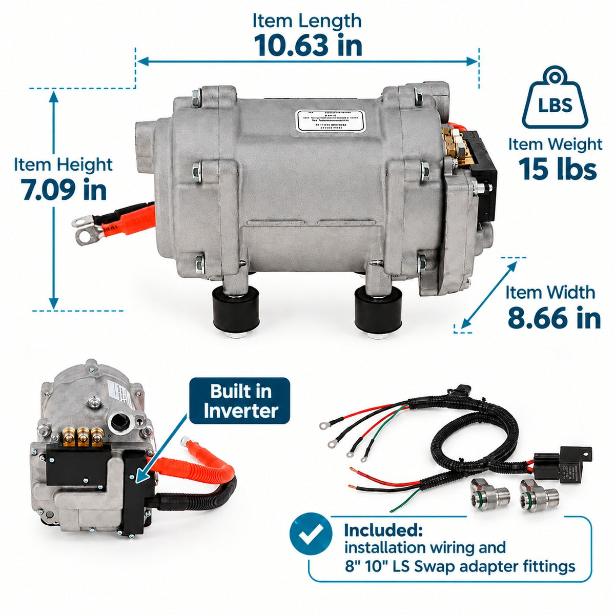 12V Electric Heat&Cool Air Conditioning Kit Underdash - Hidden Series