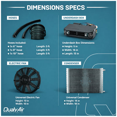 NEW A/C UNIVERSAL KIT UNDERDASH COMPRESSOR COMPLETE AIR CONDITIONER 12V