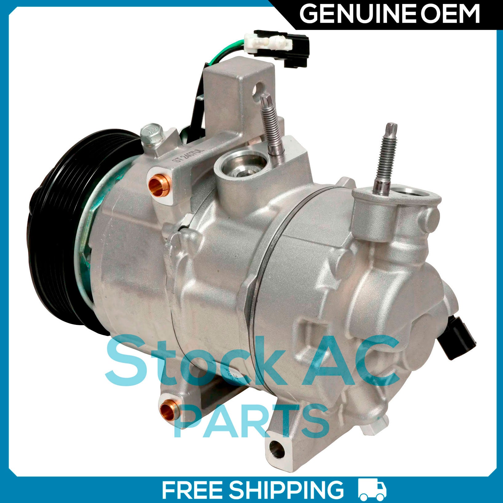 New OEM A/C Compressor 6SBH14C for Ford Mustang 5.0L - 2018 to 2023 - YCC465 QU