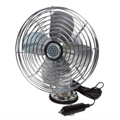 12-Volt Vintage Style Chrome Metal Fan 9x7.5x5 (in.)