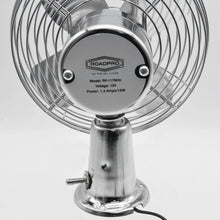Load image into Gallery viewer, 12-Volt Vintage Style Chrome Metal Fan 9x7.5x5 (in.)