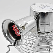 Load image into Gallery viewer, 12-Volt Vintage Style Chrome Metal Fan 9x7.5x5 (in.)