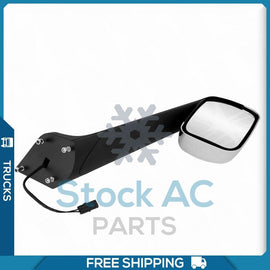 Chrome Hood Mirror Driver Left Side Assembly fit 2018-2022 Freightliner Cascadia - Qualy Air