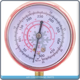 Manifold Gauge High Pressure SAE 0 to 500 PSI R410a R12 R22 R134a - Qualy Air