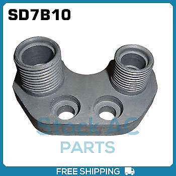 New A/C Compressor Adapter Fitting fits SD7B10 - 8/10 Vertical Exit - Qualy Air