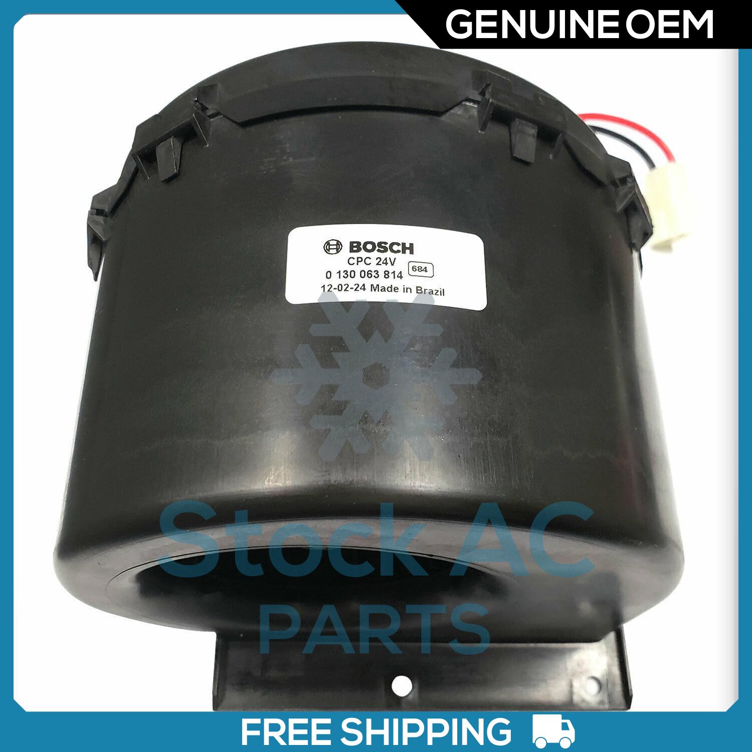 New OEM BOSCH Blower Motor w/ Fan Assembly 24 Volt - OE# 0130063814 - Qualy Air