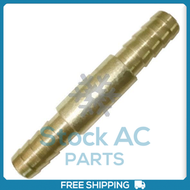 New 4 Nut Barbed A/C Fitting, #12 to #12 Straight Hose Splice (Steel) - Qualy Air
