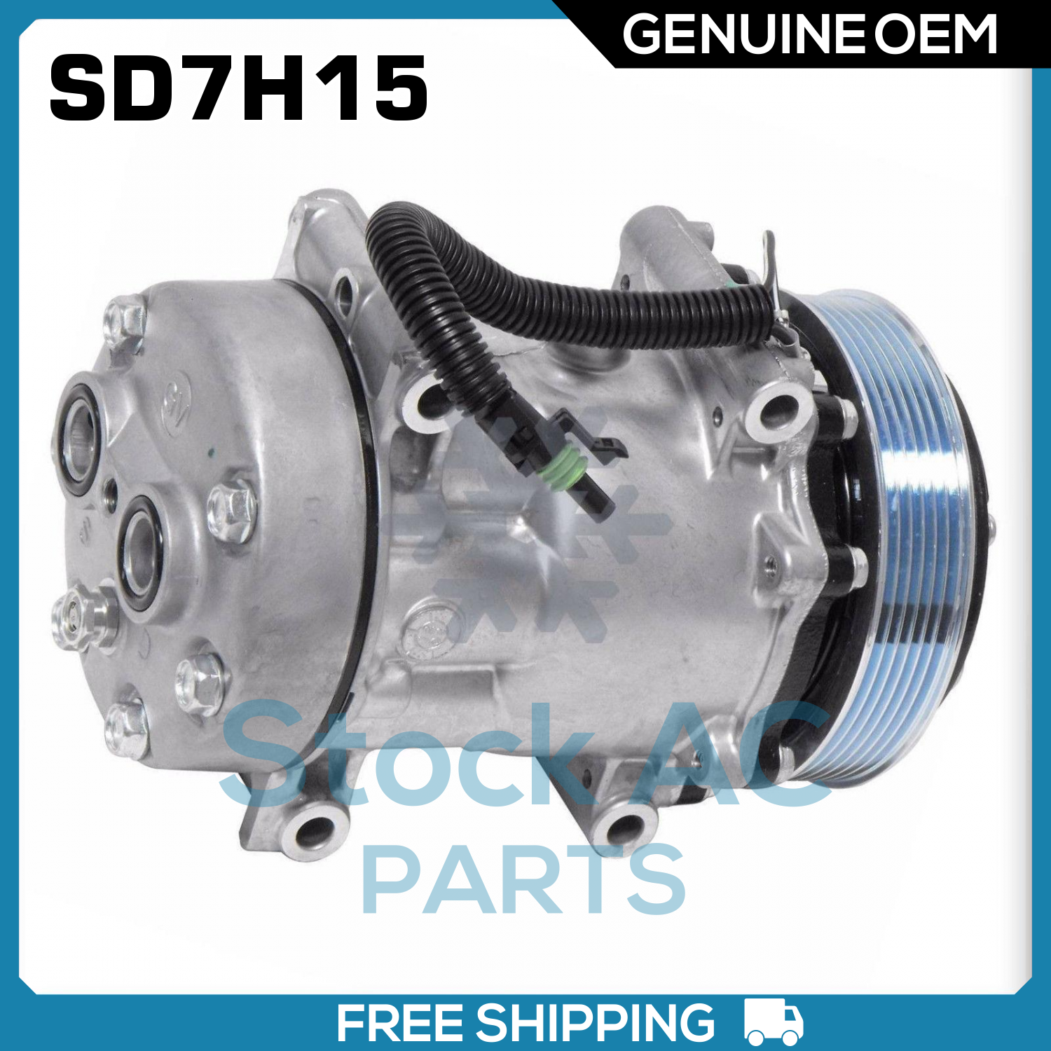 NEW SANDEN OEM A/C COMPRESSOR & CLUTCH HD TRUCKS SANDEN 4027 SD7H15 - Qualy Air