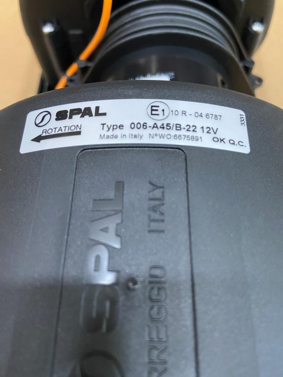 SPAL Blower Motor 12volts with 3 speed resistor - 006-A45-B-22 (OEM) - Qualy Air