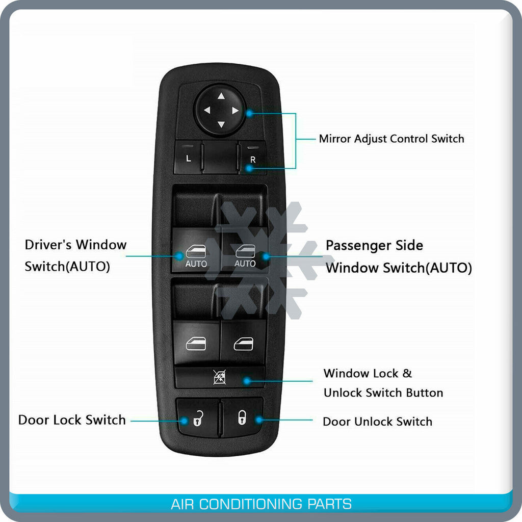 Power Window Switch Driver Side For 2009-2012 Dodge Ram 1500 2500 3500 - Qualy Air