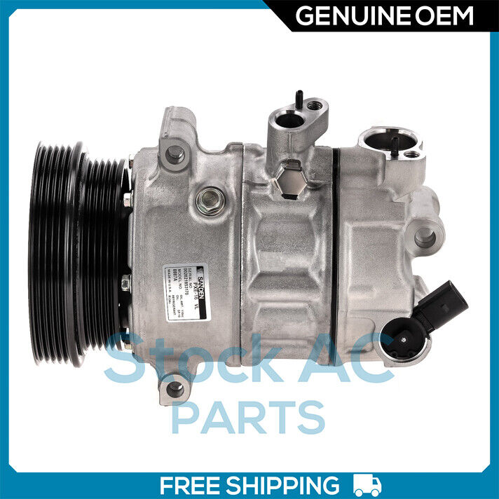 New OEM A/C Compressor for Volkswagen Beetle, Jetta, Passat 2.5L - 2008 to 2014 - Qualy Air