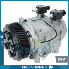 New A/C Compressor for BUS TM31 - 24V, 8 Groove - Qualy Air